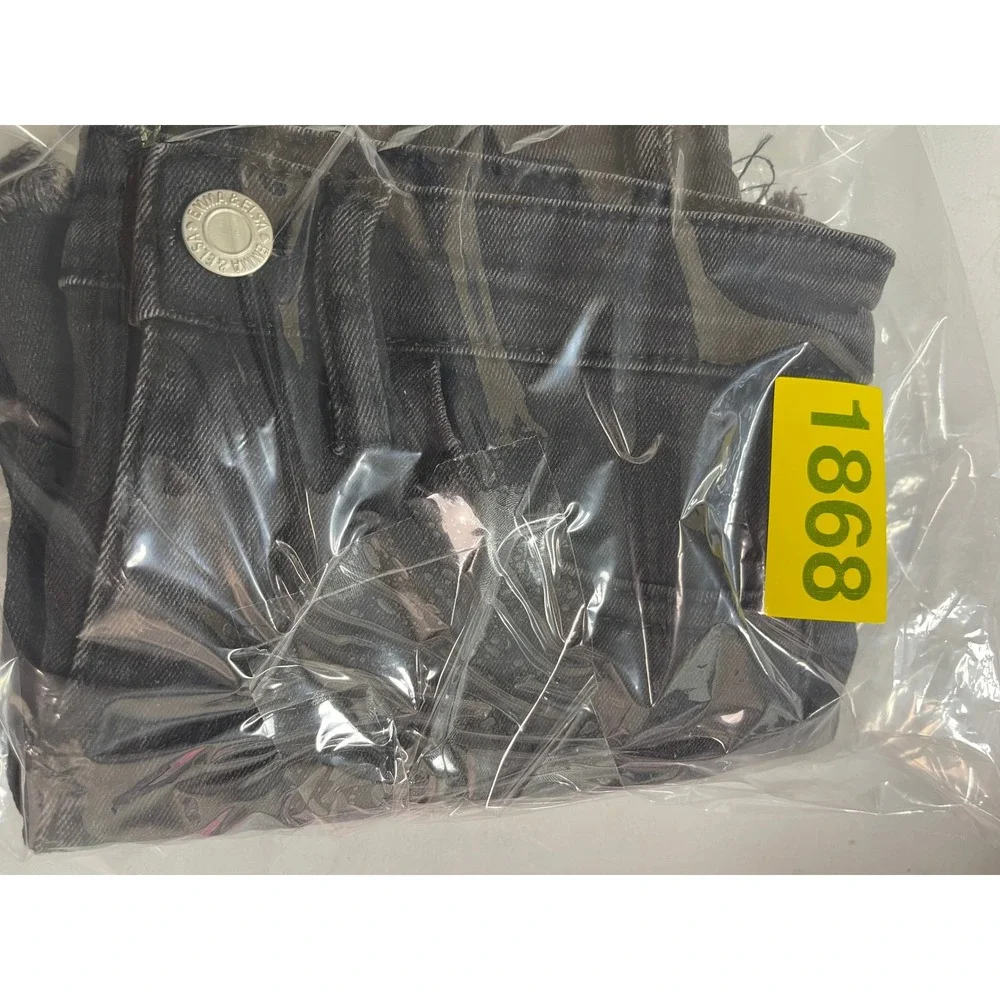 Emma & Elsa Denim Shorts Cotton Polyester Spandex Black 10/12(M) Girls